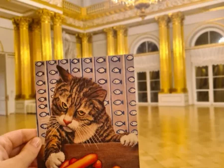 Открытка почтовая "Котик и сосиски" - изображение 4
