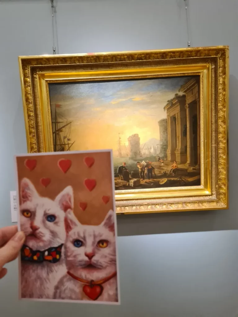 Открытка "Два котика с сердцем"