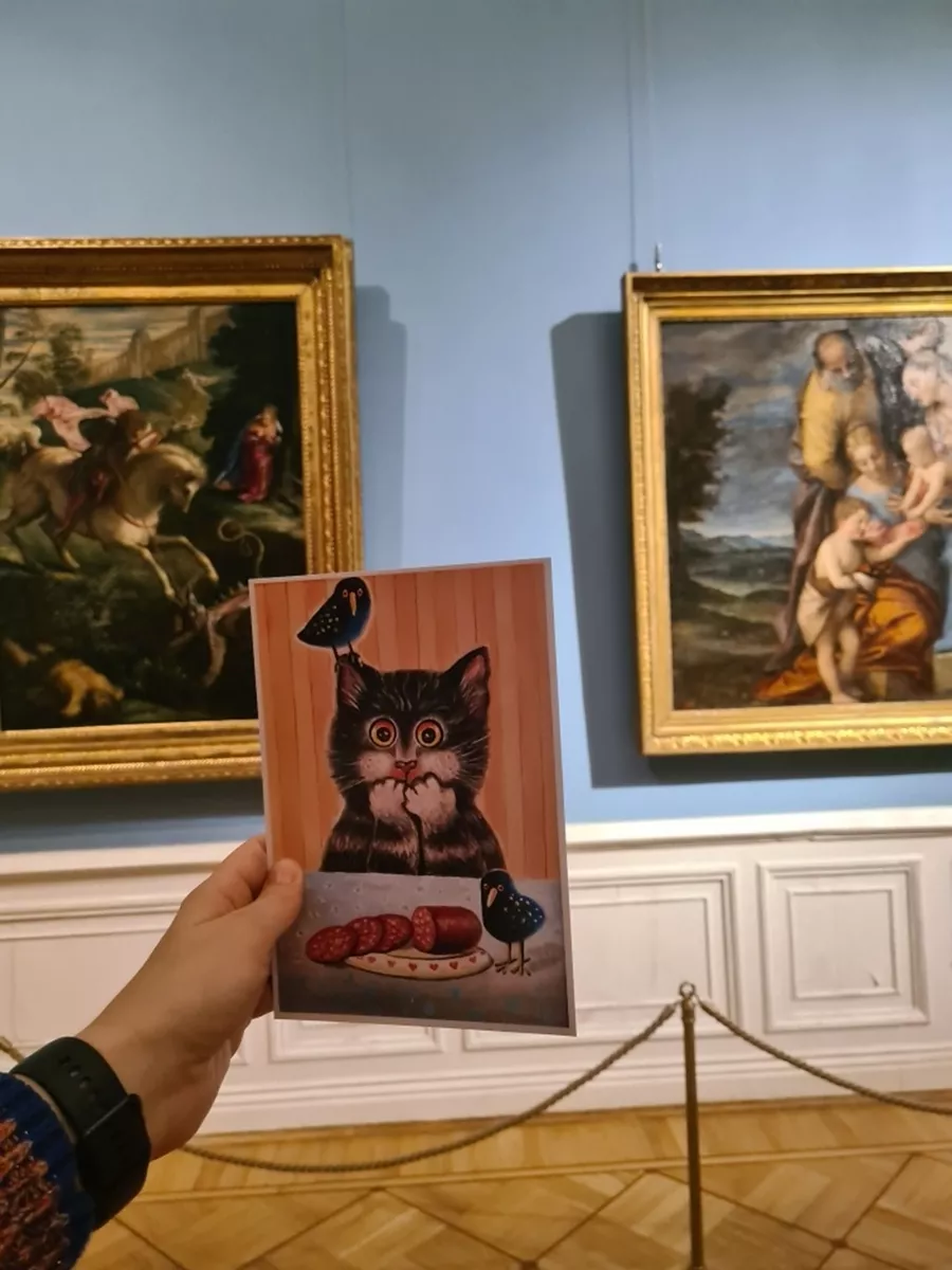 Открытка котики "Колбасный король" - изображение 4