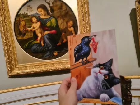 Открытка "Золотая рыбка и котик" - изображение 5