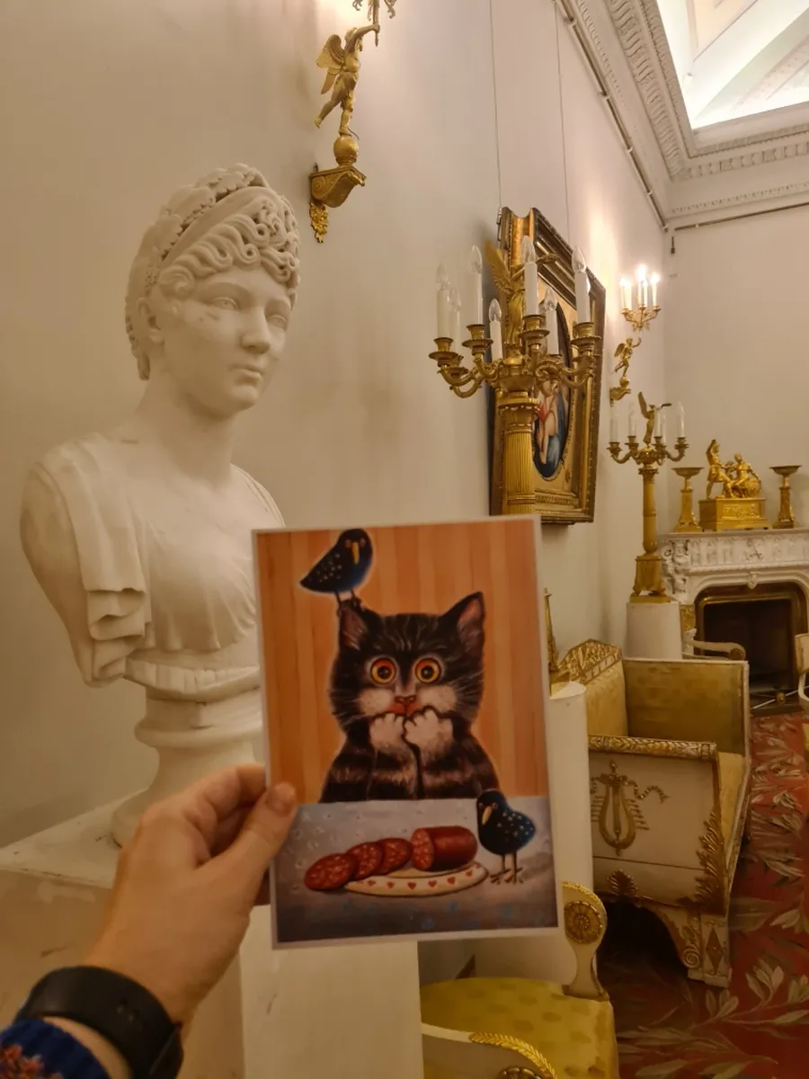 Открытка котики "Колбасный король" - изображение 5