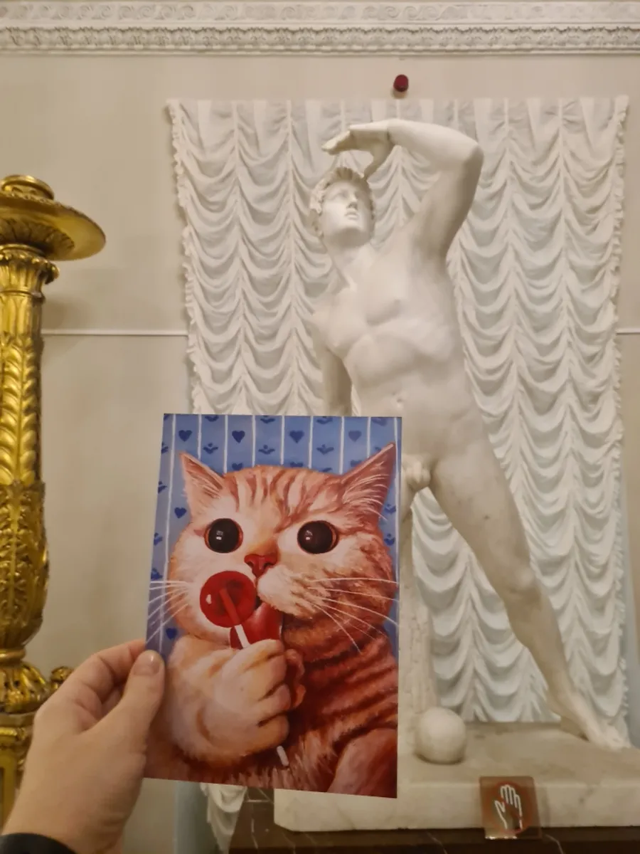 Открытка котики "Леденец и котик" - изображение 5