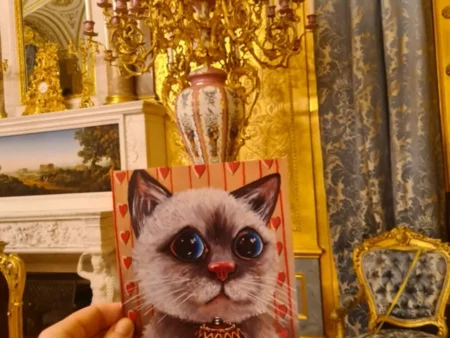 Открытка сувенир из Санкт-Петербурга "Кот Фаберже" - изображение 5