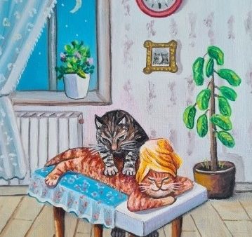 Открытка с котиком "Массаж красивой кошке" - изображение 1