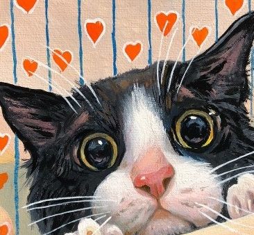 Открытка с котиком "Любовные письма котика" - изображение 1
