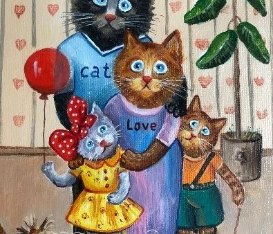 Набор (магнит+4 открытки) "Игривый кот" - изображение 4
