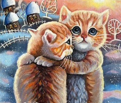 Открытка на новый год "Нежность. Котики" - изображение 1