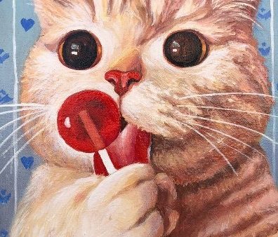 Открытка котики "Леденец и котик" - изображение 1