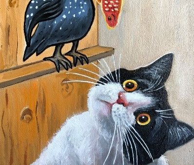 Открытка "Золотая рыбка и котик" - изображение 1