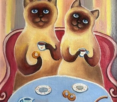 Открытка  "Завтрак с котиками" - изображение 1