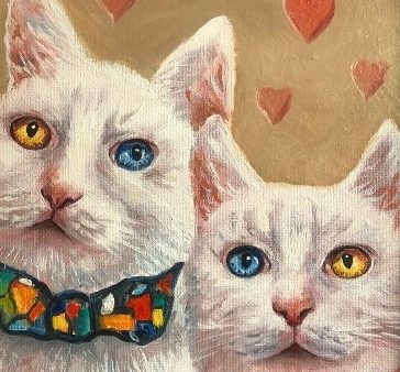 Открытка "Два котика с сердцем" - изображение 1